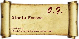 Olariu Ferenc névjegykártya